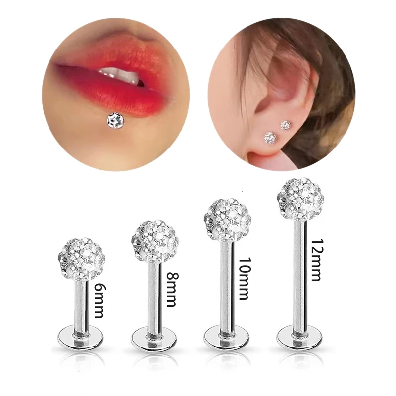 4PCS 16G Surgical Steel Lip La - Body Jewelry Surgical Steel recension och pris
