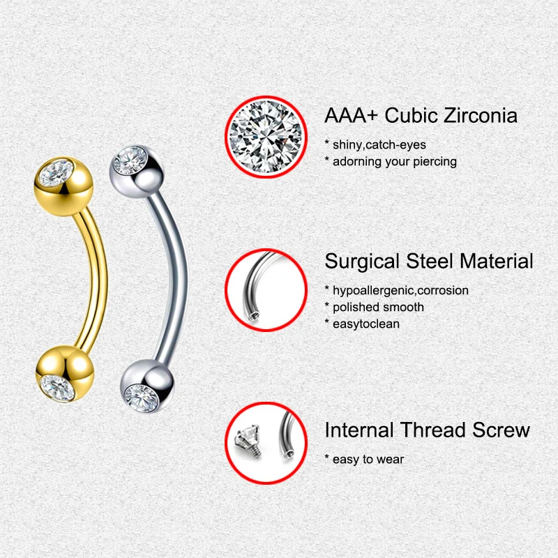 2PCS Body Jewelry 16G Daith Ea - Body Jewelry Surgical Steel recension och pris