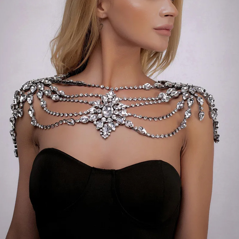 Boho Crystal Bridal Shoulder C - Body Jewelry Retainers recension och pris