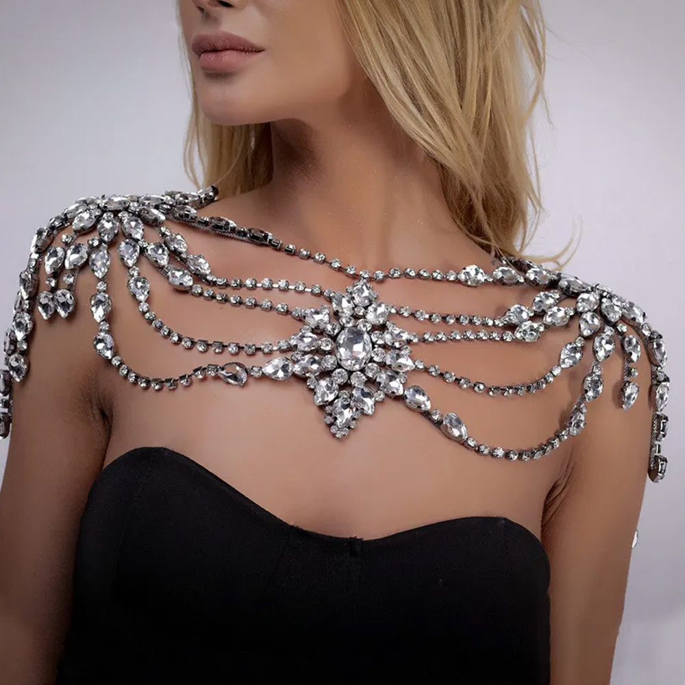 Boho Crystal Bridal Shoulder C - Body Jewelry Retainers recension och pris