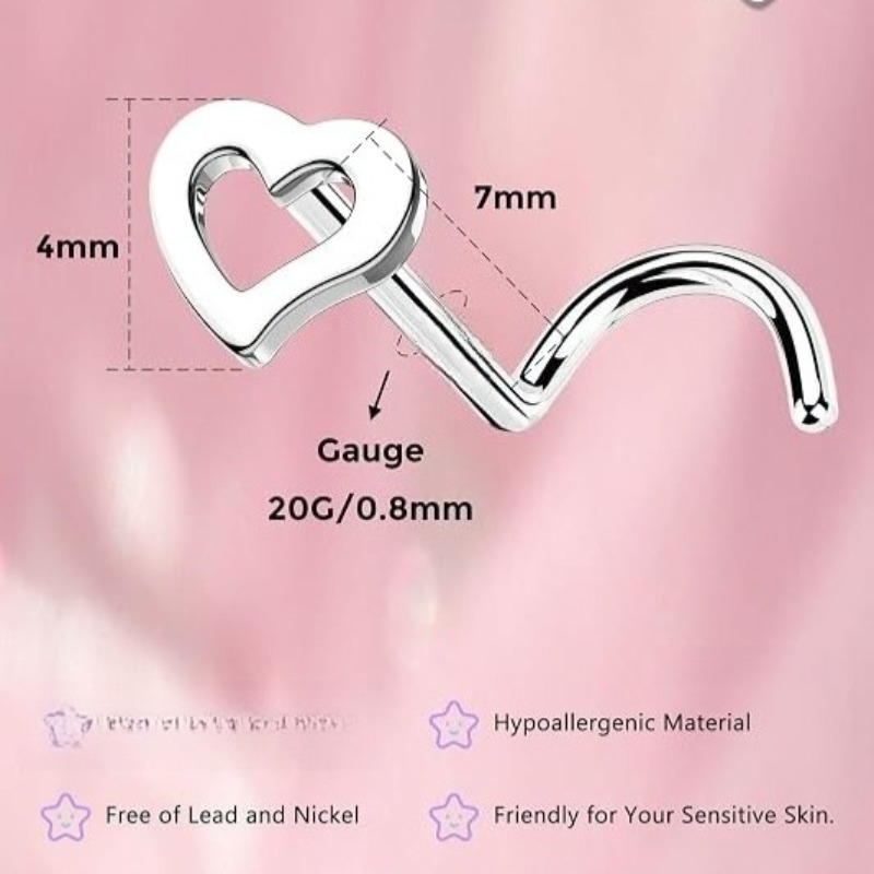 5pcs 20G Surgical Steel Heart  - Body Jewelry Surgical Steel recension och pris