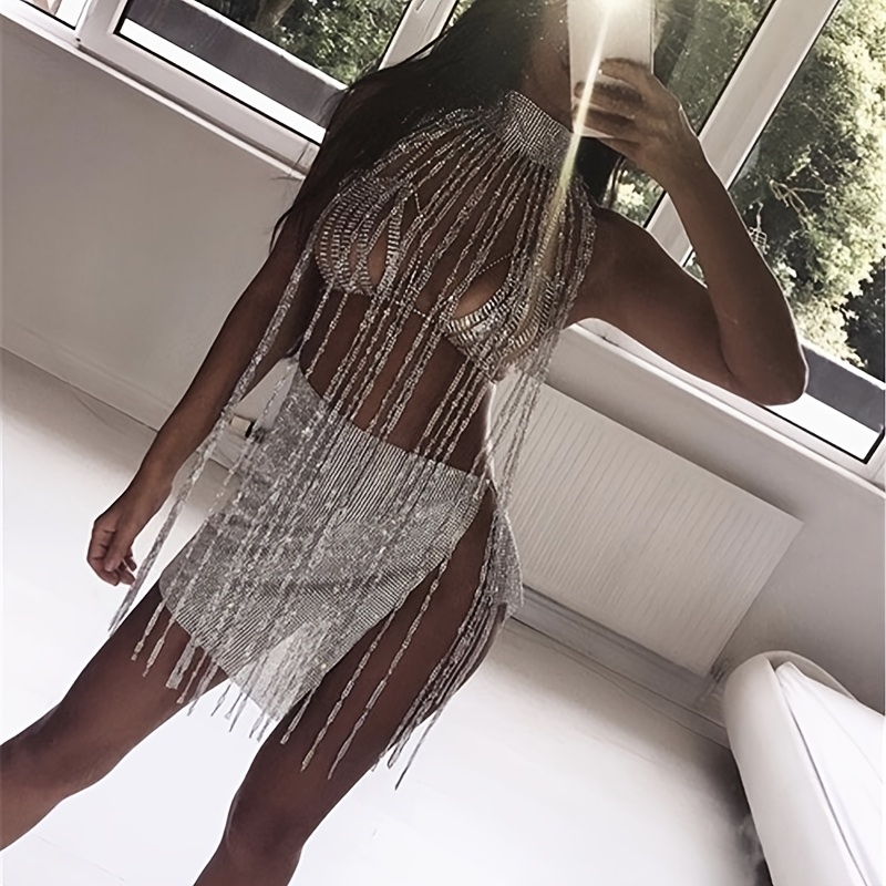 Sexy Rhinestone Bra Body Chain - Body Jewelry Necklace recension och pris