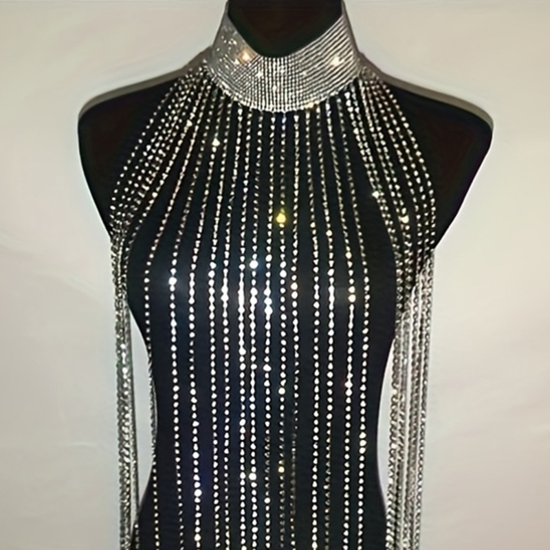 Sexy Rhinestone Bra Body Chain - Body Jewelry Necklace recension och pris
