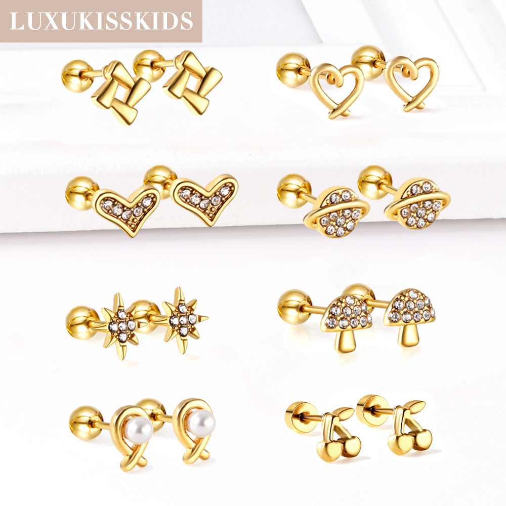 LUXUKISSKIDS 1pairs Small Ear  - Body Jewelry Surgical Steel recension och pris